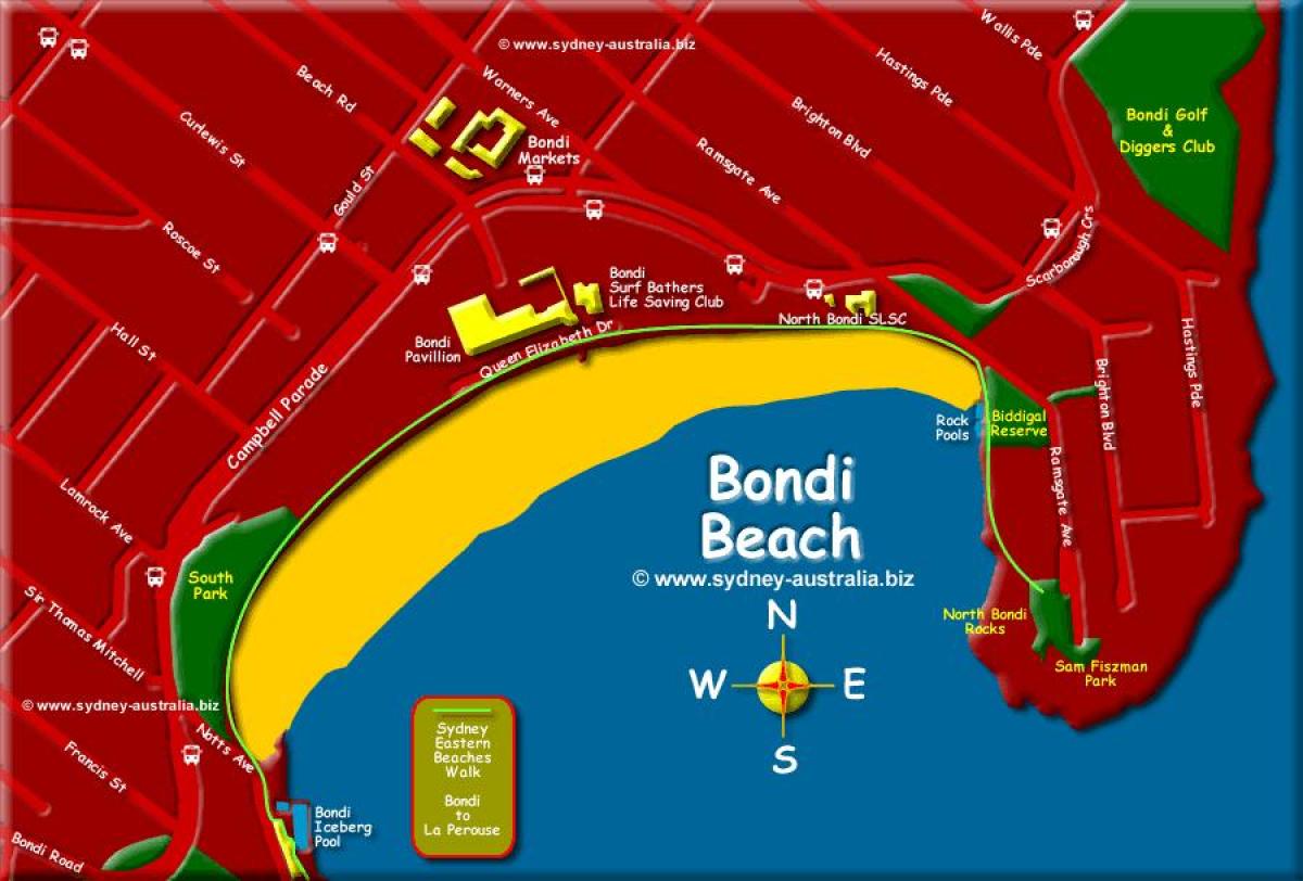 bondi beach mapa de sydney