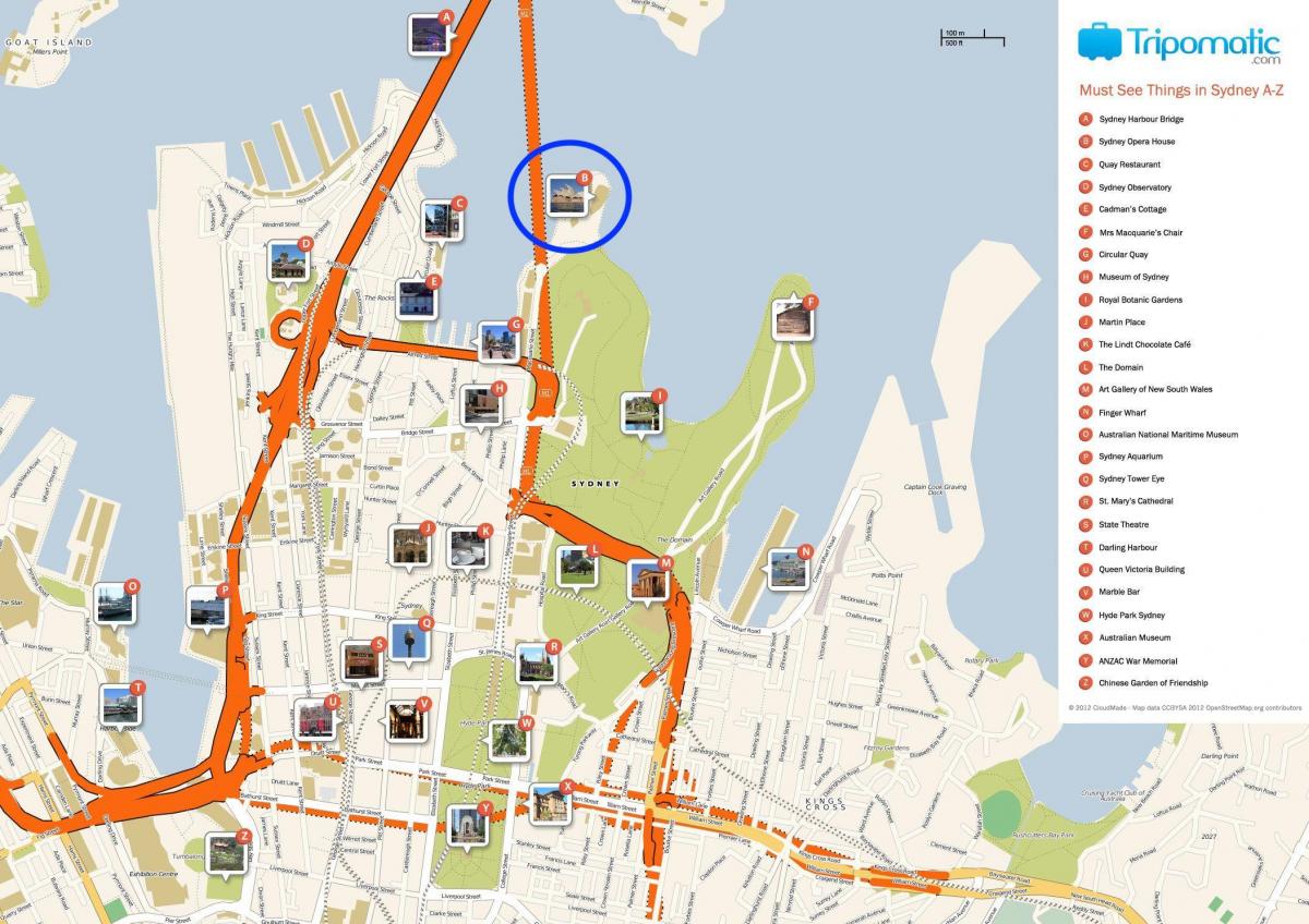 mapa de sydney opera house