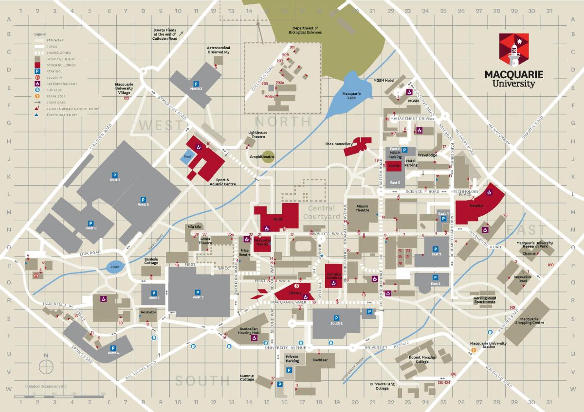 universidade macquarie mapa do campus.