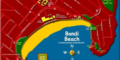 Bondi beach mapa de sydney
