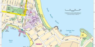 Mapa da praia de manly