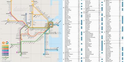 Ferroviário mapa de sydney