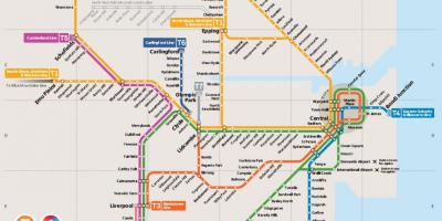 Mapa do metro noroeste de sydney