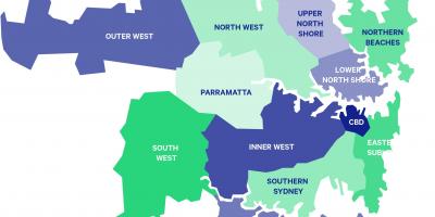 Sydney subúrbio mapa