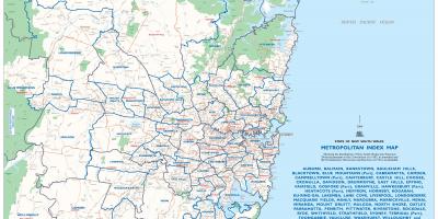 Mapa de sydney e região metropolitana