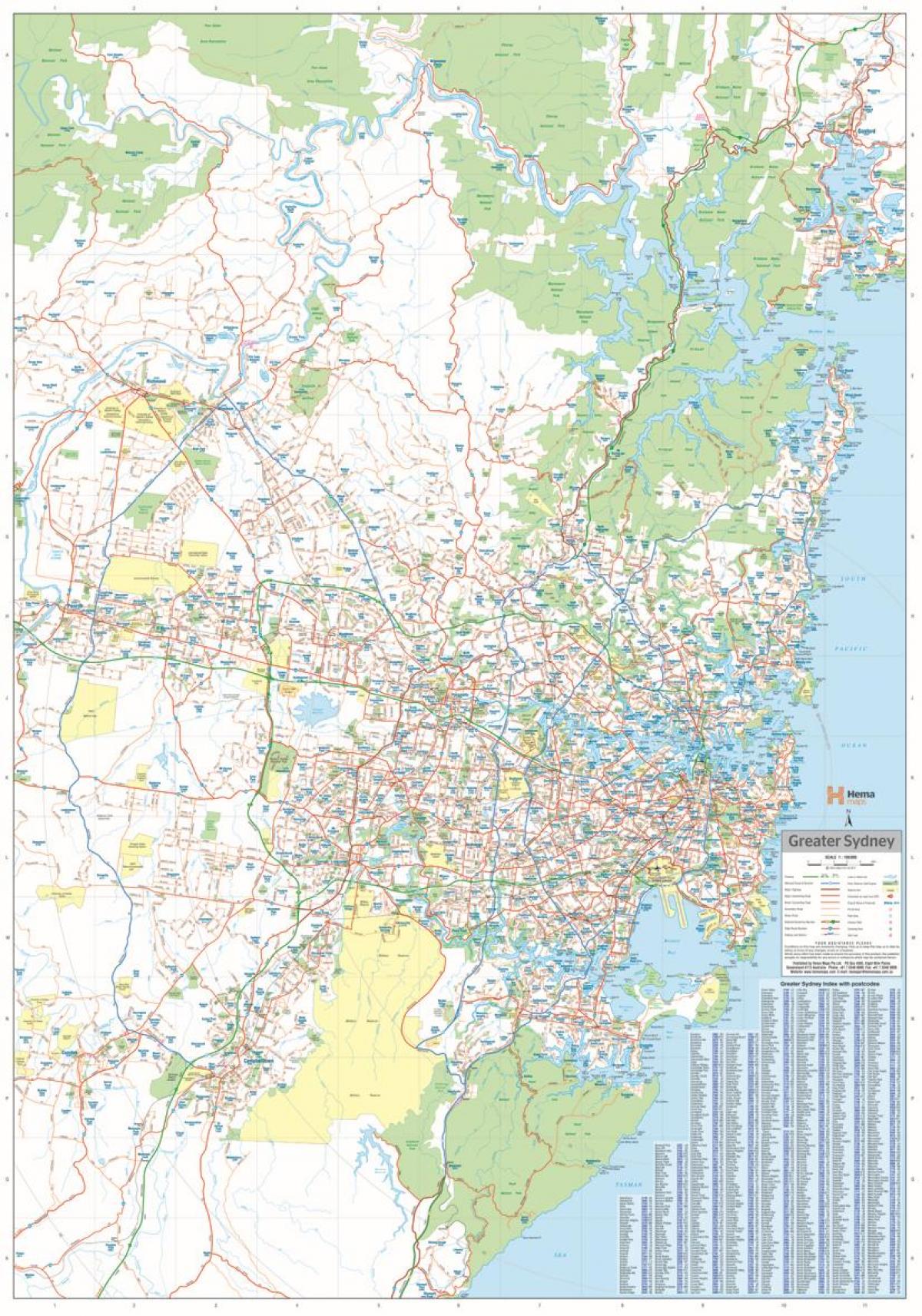mapa de sydney regiões