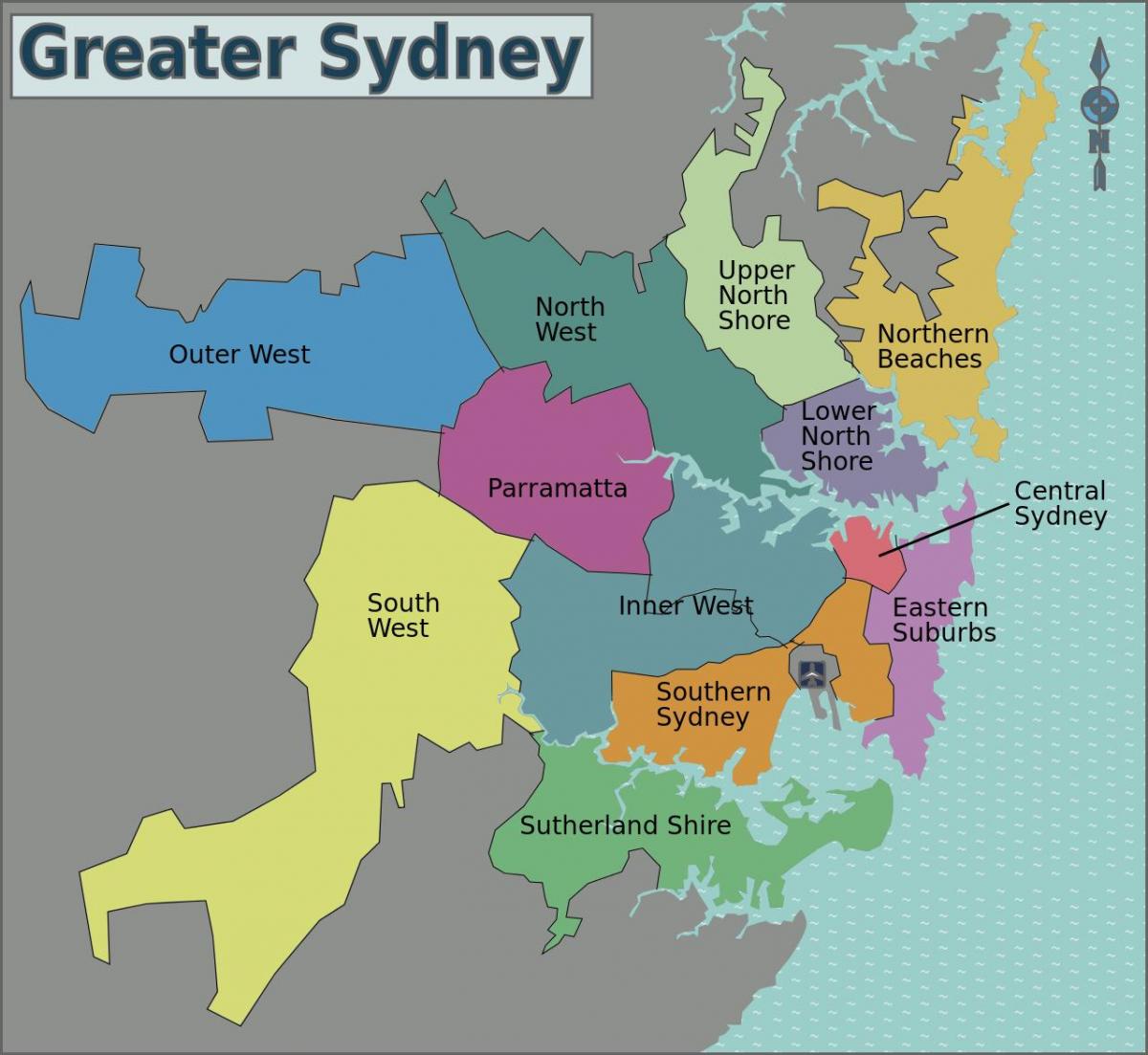 Sydney Mapa Da área 