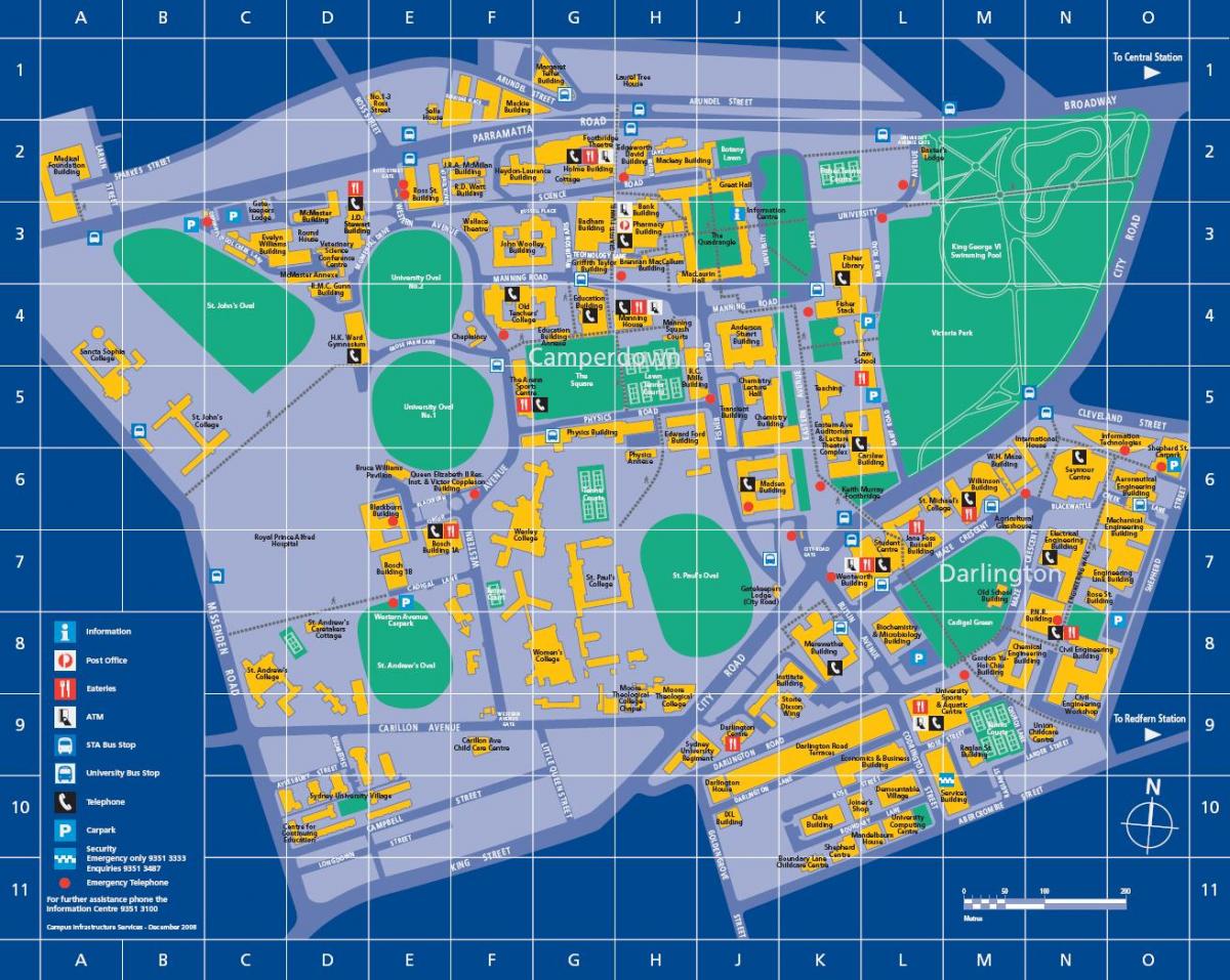 universidade de sydney mapa