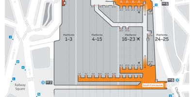 Mapa da estação central de sydney
