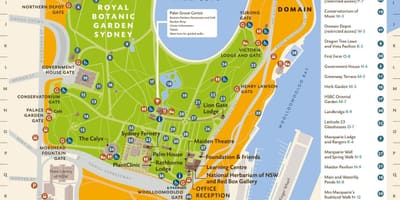 Royal botanic gardens de sydney mapa